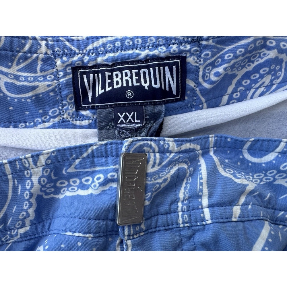 Vilebrequin Octopus Print Swim Trunks Mens XXL Light Blue & White Swimsuit 2XL - Picture 5 of 5